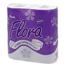Flora Toilet Tissue 2 Ply 4 Rolls